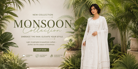 Cotton Chikankari Women’s Unstitched Kurta - Cream