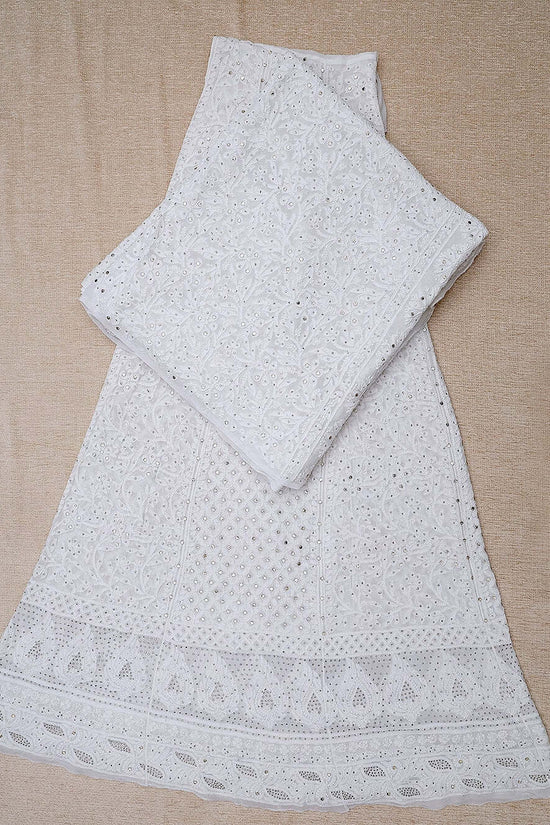 Viscose Chikankari & Mukaish Work Lehenga Set