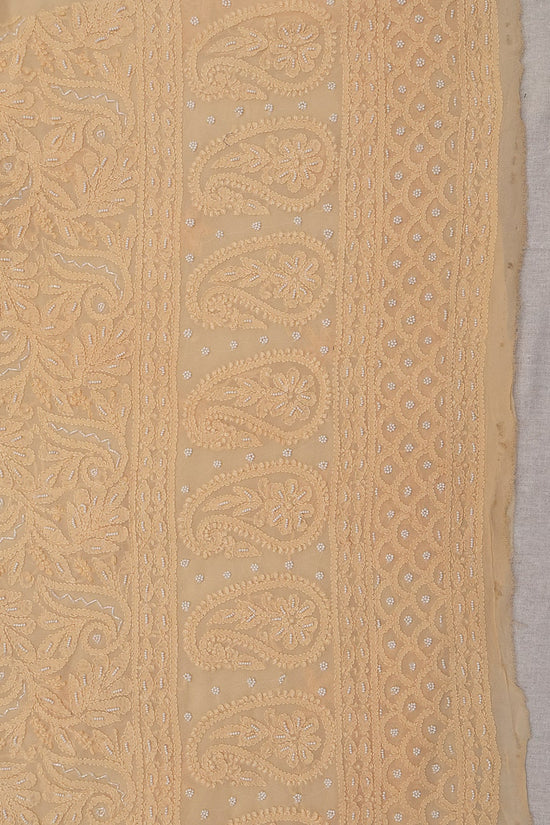 Viscose Chikankari Women Kurta Dupatta - Peach