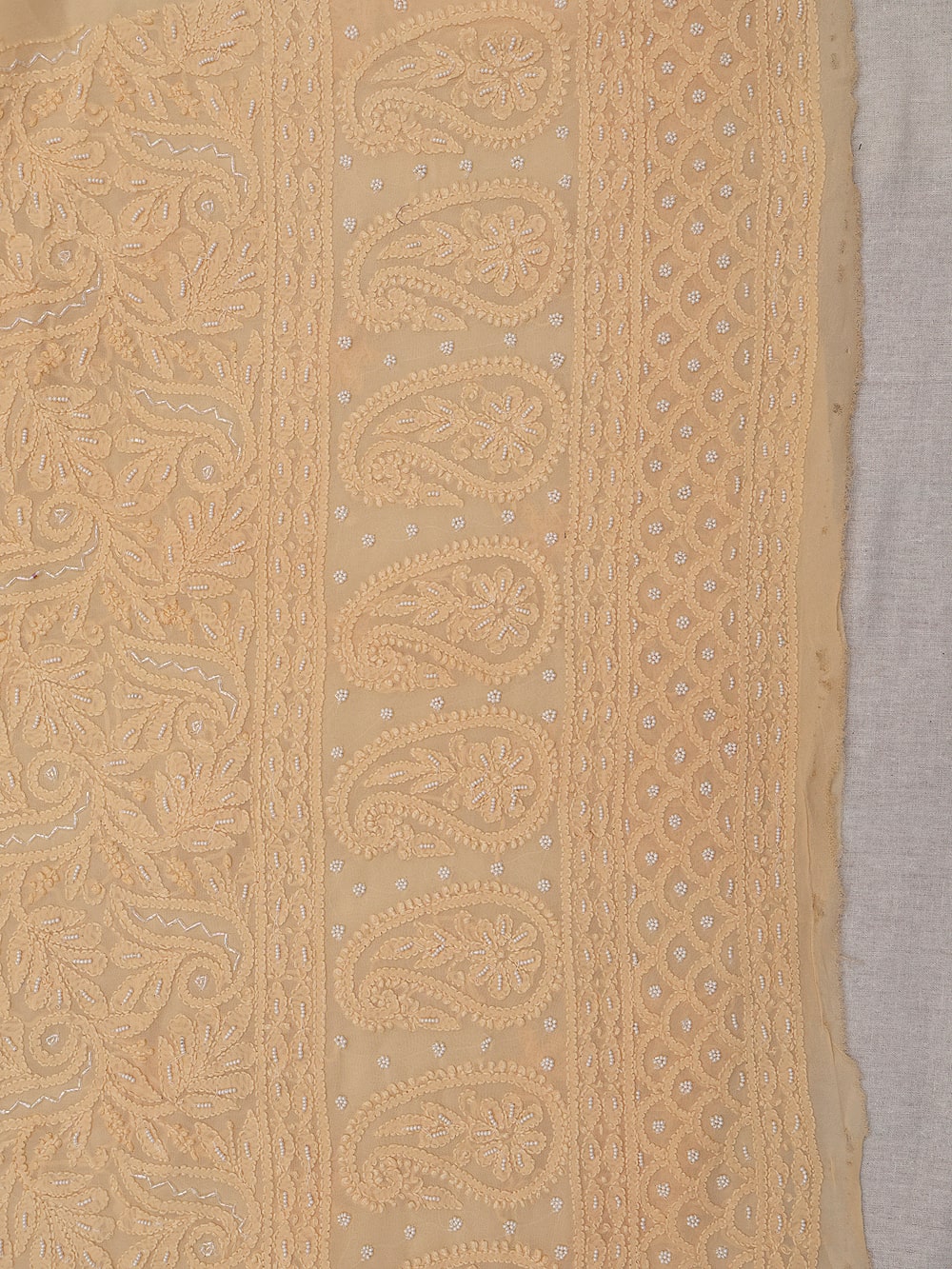 Viscose Chikankari Women Kurta Dupatta - Peach