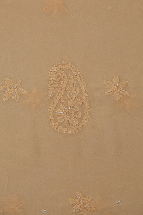 Viscose Chikankari Women Kurta Dupatta - Peach