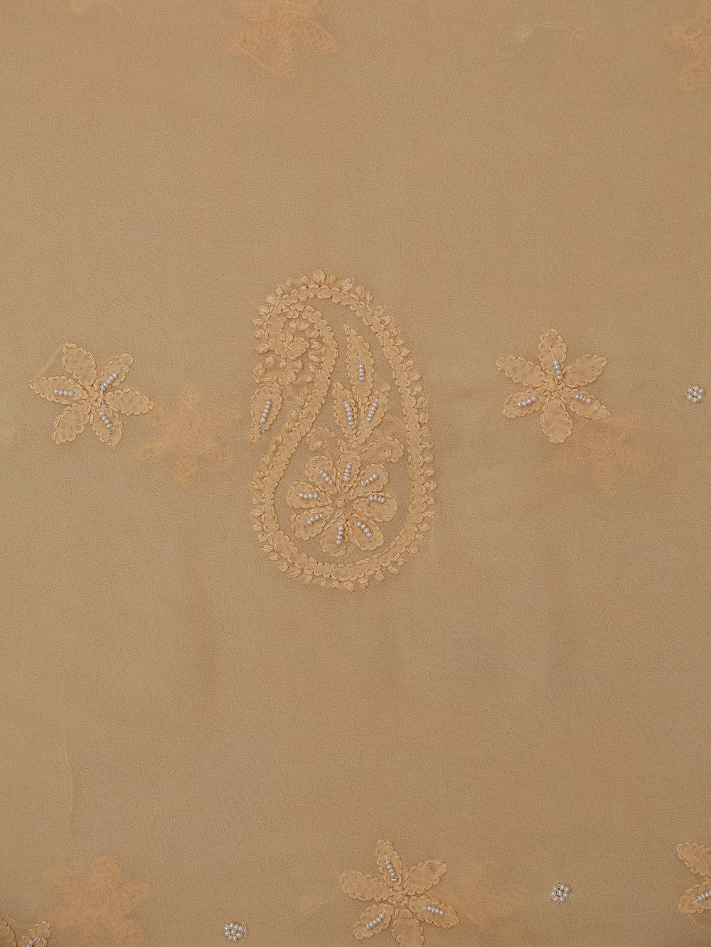 Viscose Chikankari Women Kurta Dupatta - Peach