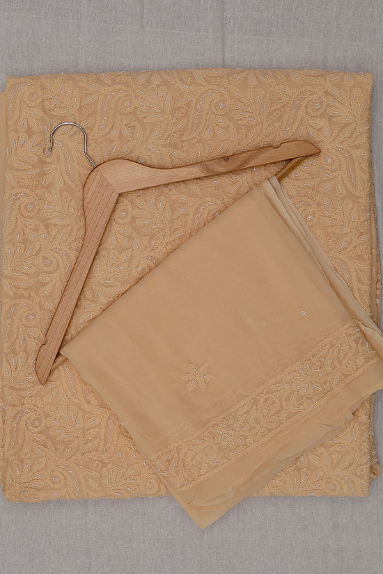 Viscose Chikankari Women Kurta Dupatta - Peach