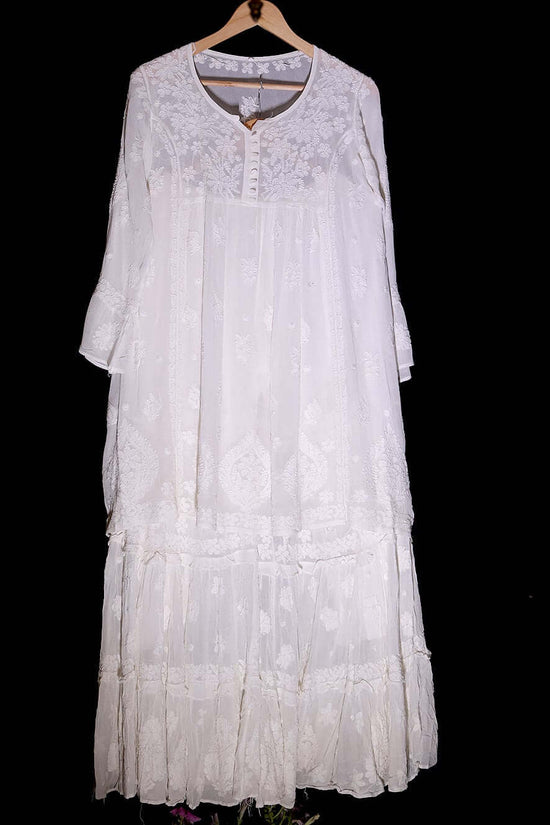 Viscose Chikankari Embroidered Loose Co-Ord Set – White