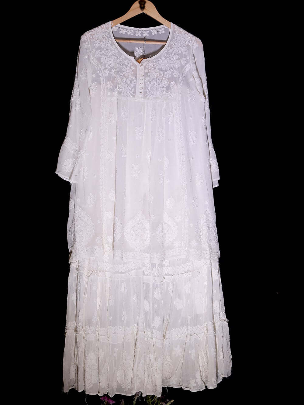 Viscose Chikankari Embroidered Loose Co-Ord Set – White
