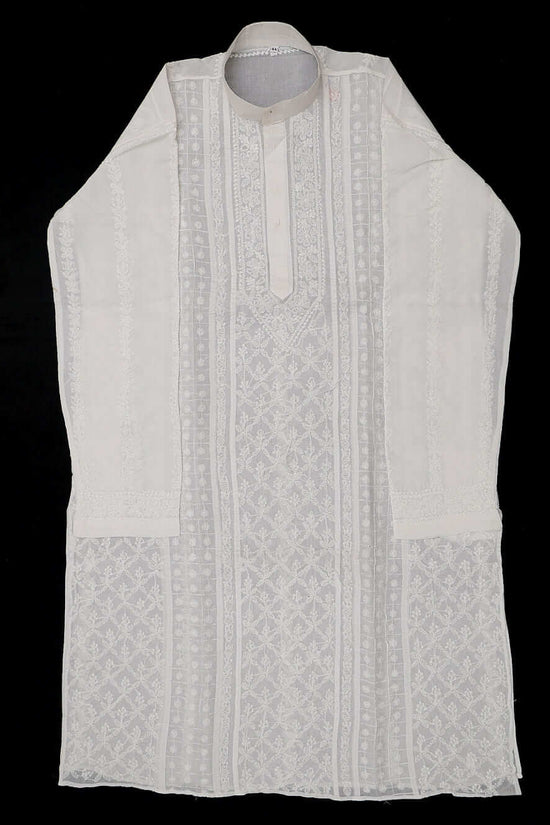 Cotton Chikankari Embroidered Men’s Kurta – Off White