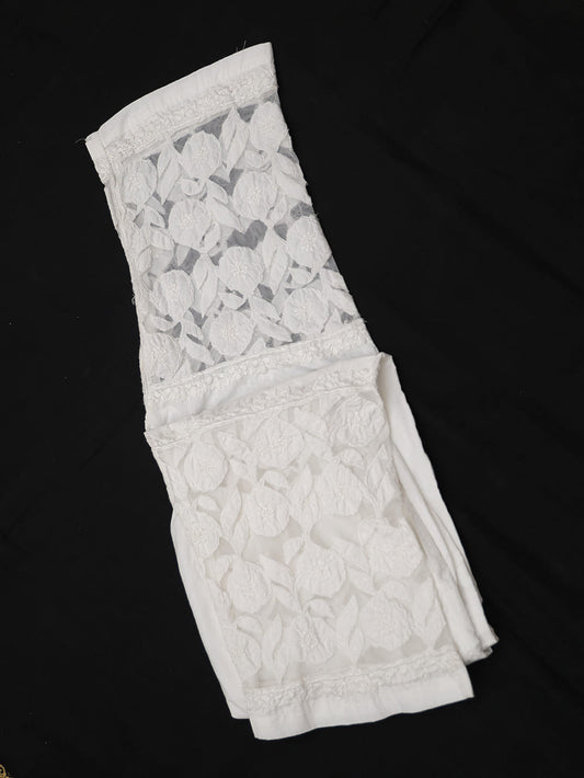 Cotton Chikankari Women Bottom - White