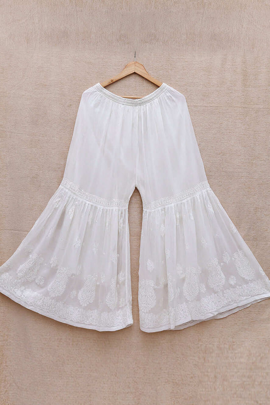 Viscose Chikankari Women’s Bottom – Off White