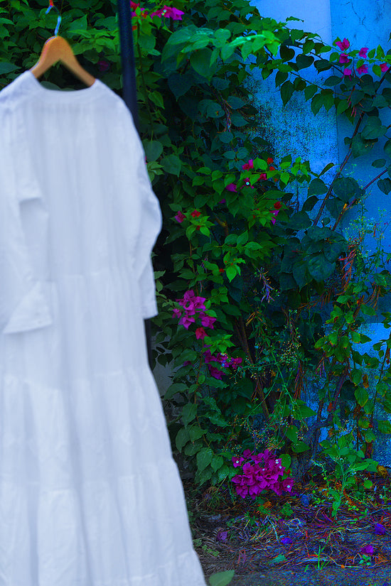 Cotton Chikankari Women Unstitchrd Angrakha - Off White