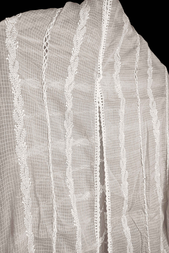 Kota Chikankari Dupatta with Crochet Edges - Opal Purple