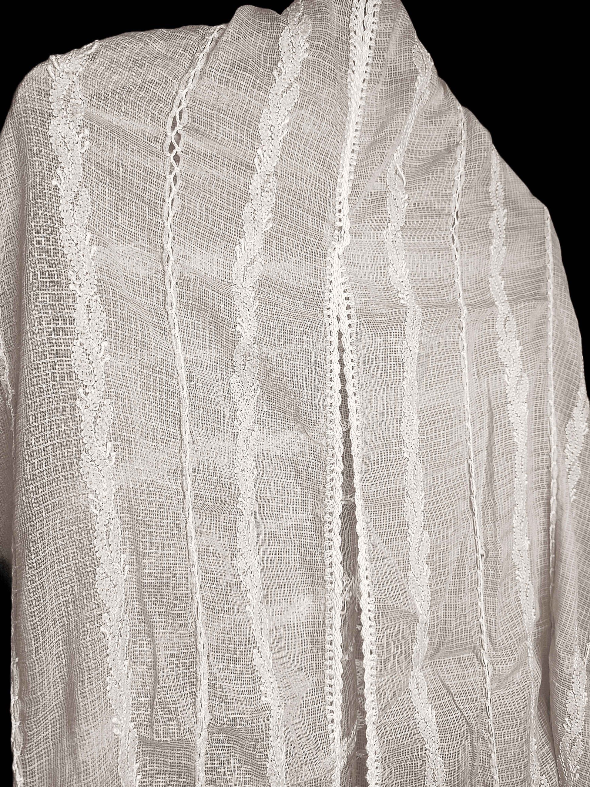 Kota Chikankari Dupatta with Crochet Edges - Opal Purple