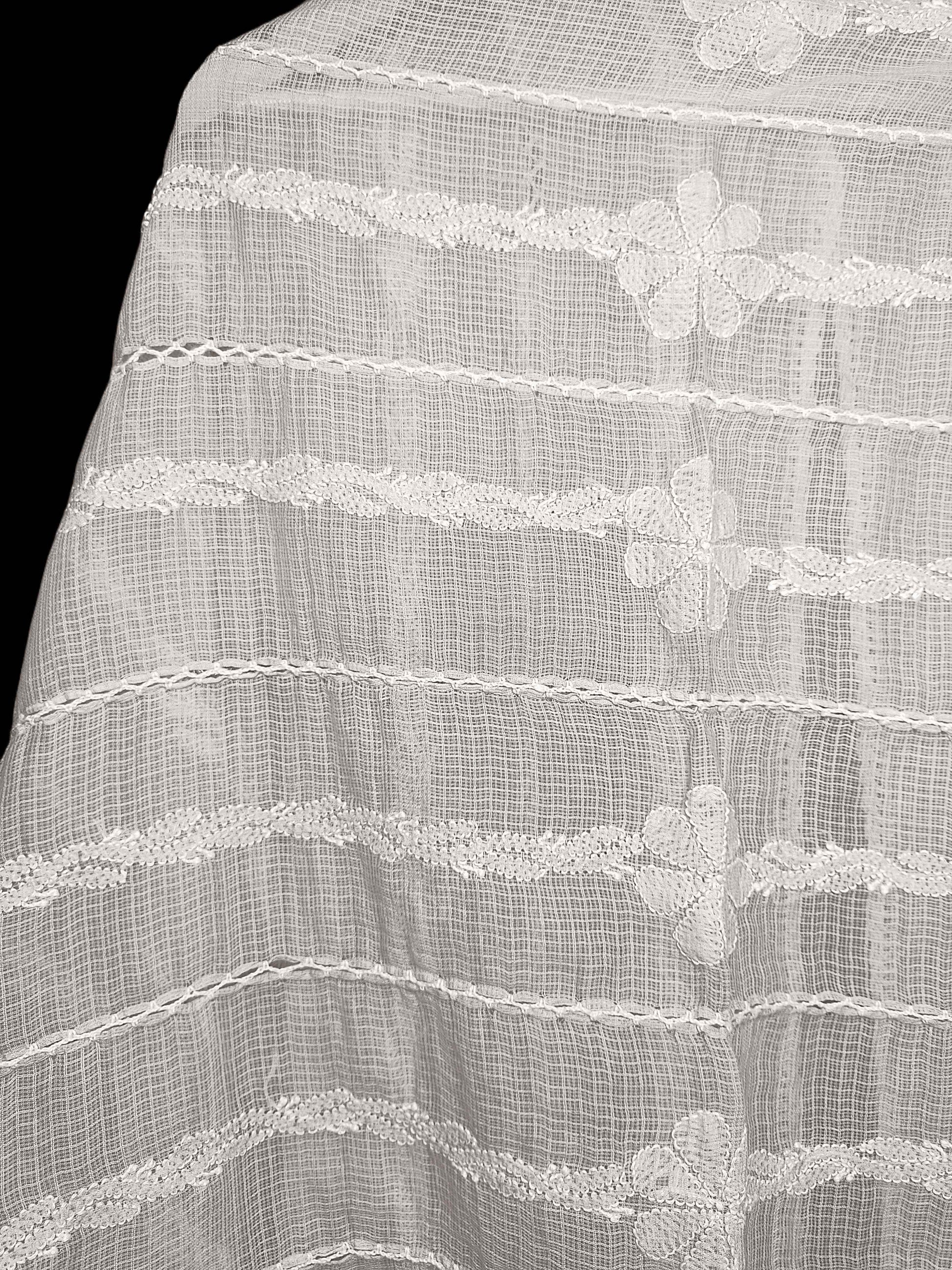 Kota Chikankari Dupatta with Crochet Edges - Opal Purple