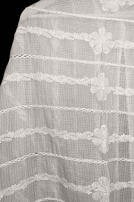 Kota Chikankari Dupatta with Crochet Edges - Opal Purple