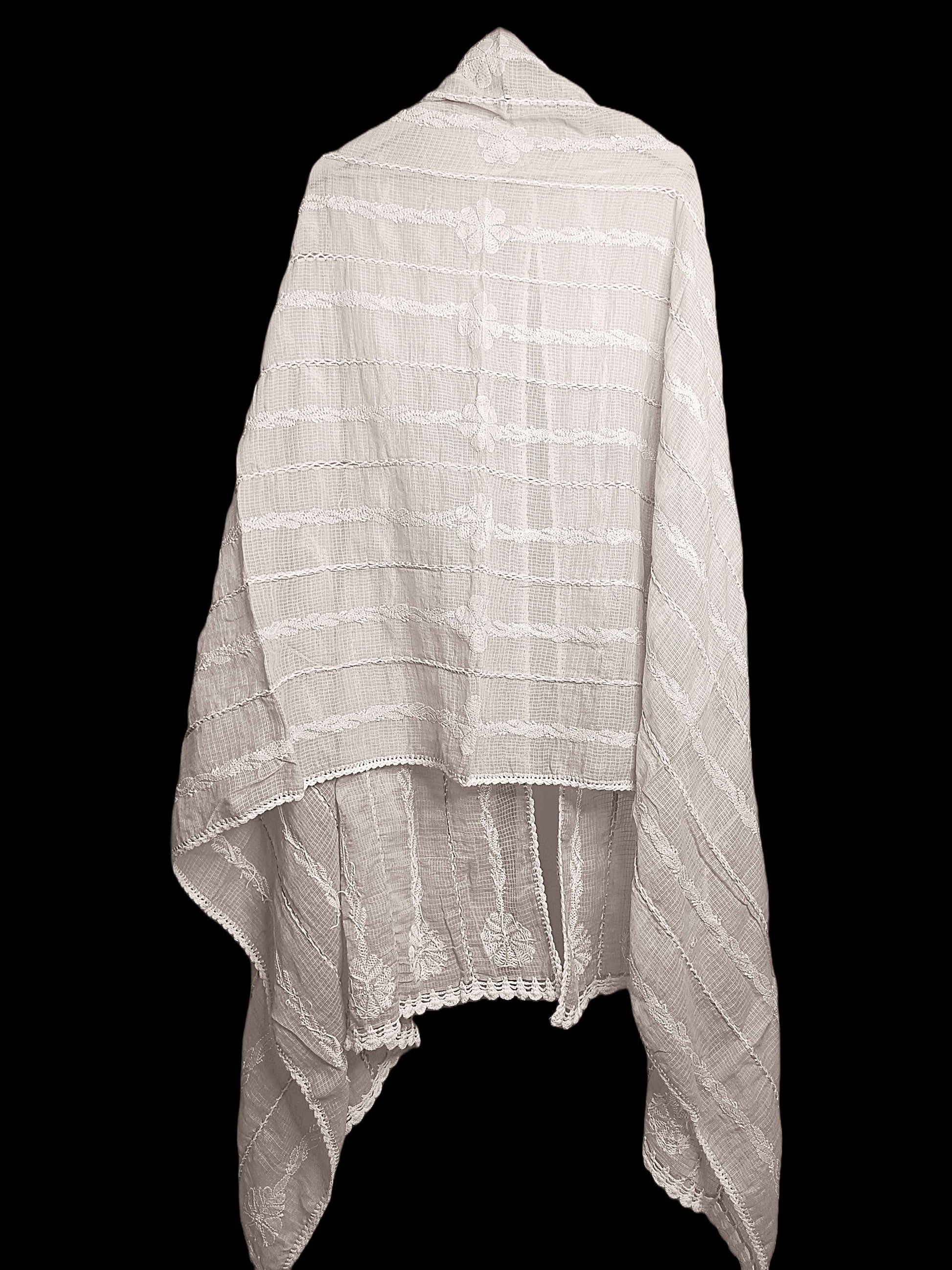 Kota Chikankari Dupatta with Crochet Edges - Opal Purple