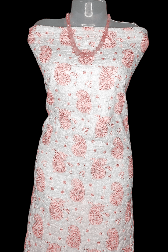 Cotton Chikankari Women’s Unstitched Kurta - Cream