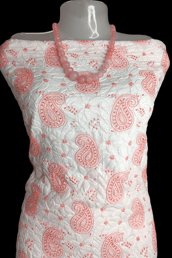 Cotton Chikankari Women’s Unstitched Kurta - Cream