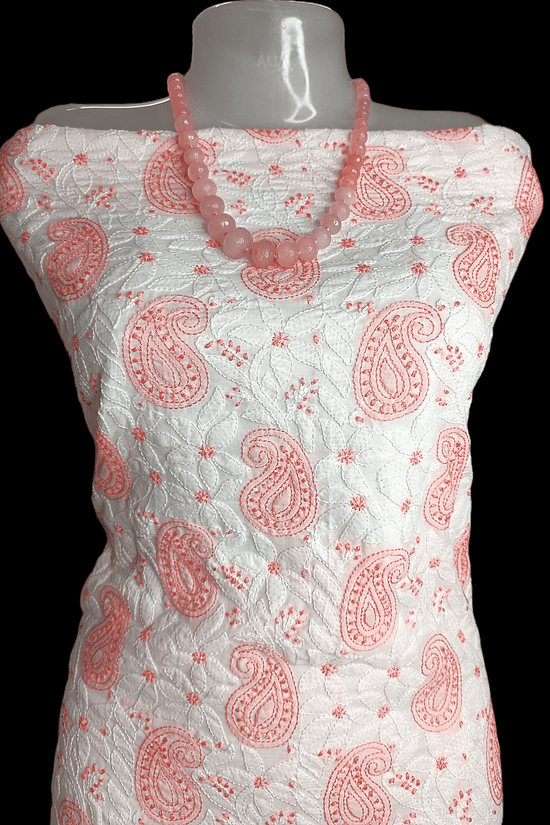 Cotton Chikankari Women’s Unstitched Kurta - Cream