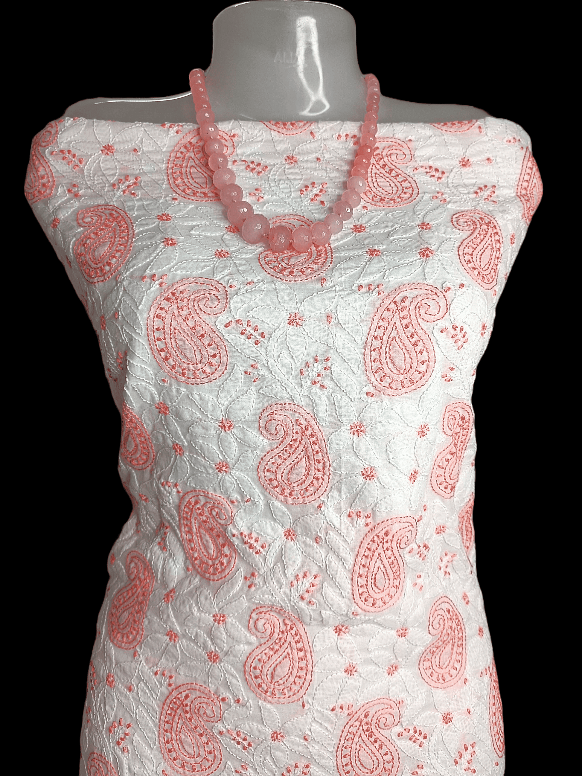 Cotton Chikankari Women’s Unstitched Kurta - Cream