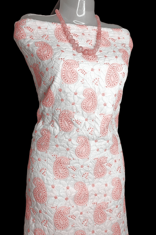 Cotton Chikankari Women’s Unstitched Kurta - Cream