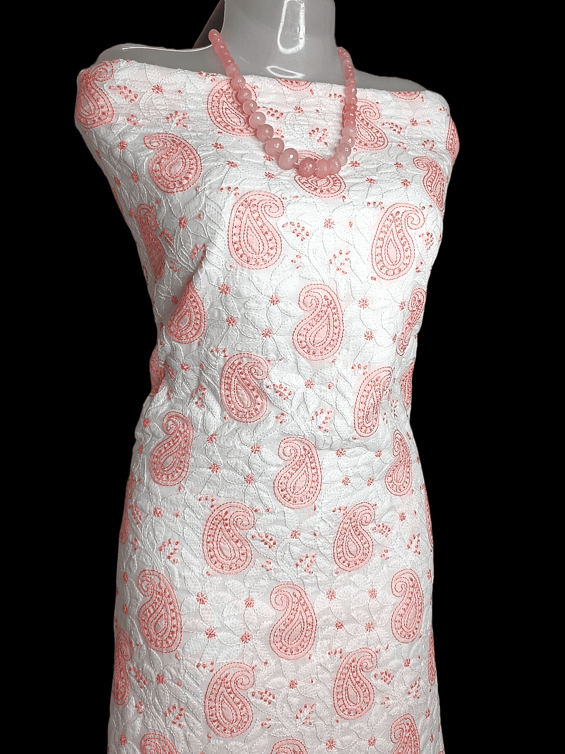 Cotton Chikankari Women’s Unstitched Kurta - Cream