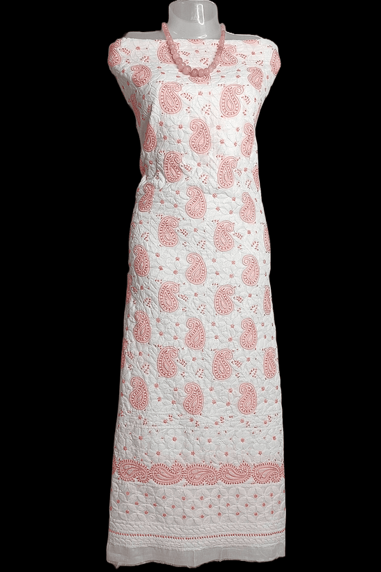 Cotton Chikankari Women’s Unstitched Kurta - Cream