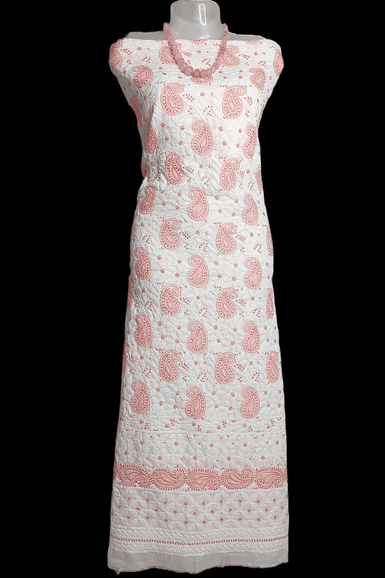 Cotton Chikankari Women’s Unstitched Kurta - Cream